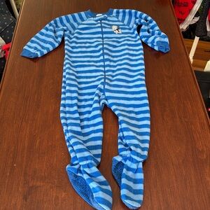 Blue Striped Kids Fleece Pajamas